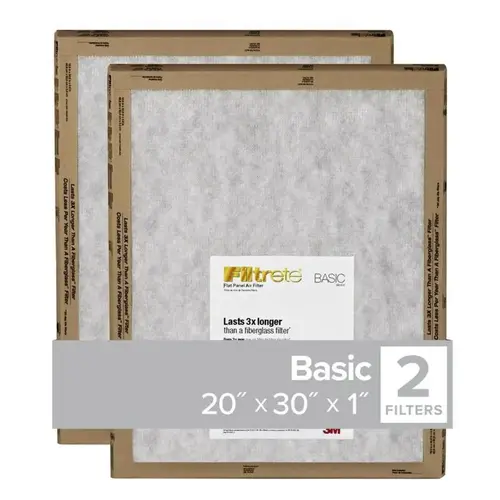 Flat Panel Filter 20" W X 30" H X 1" D Synthetic 1 MERV - pack of 48 Flat Panel Filter 20" W X 30" H X 1" D Synthetic 1 MERV - pack of 48