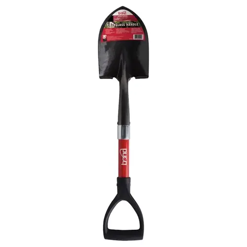 Shovel 27" Steel Round Utility Steel Handle Black/Red