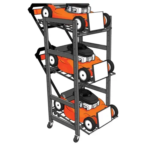 Display Rack 61" H X 26" W X 36" L Black Mower 3 Tier Metal Black Display Rack 61" H X 26" W X 36" L Black Mower 3 Tier Metal Black