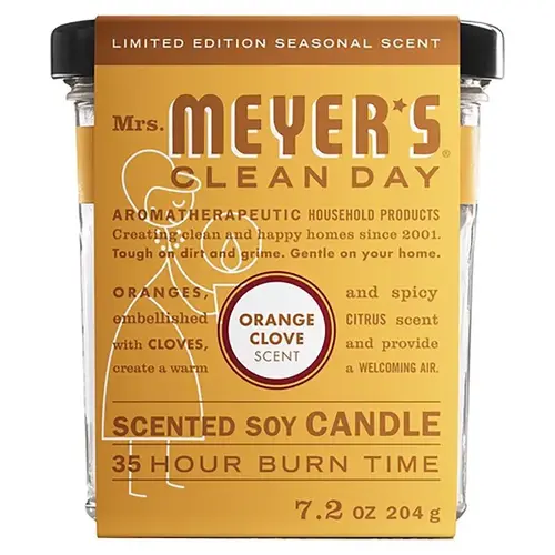 Candle Clean Day White Orange Clove Scent Soy 7.2 oz White - pack of 6 Candle Clean Day White Orange Clove Scent Soy 7.2 oz White - pack of 6