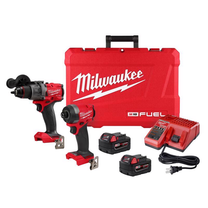 Milwaukee 3697-22 M18 FUEL 2-Tool Brushless Cordless Hammer Drill & Impact Driver Combo Kit with (2) 5.0 Ah Batteries & Charger