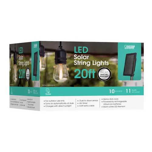 String Light Set SOLAR STRING LIGHTS LED Solar Clear 20 ft. 11 lights String Light Set SOLAR STRING LIGHTS LED Solar Clear 20 ft. 11 lights