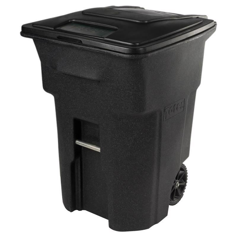 Toter 79248-R2200 Garbage Can 48 gal Black Polyethylene Wheeled Lid Included Black