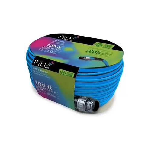 Lightweight Garden Hose HiFlo 100 ft. L Medium Duty Commercial Grade Blue