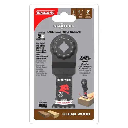 Oscillating Blade 1-1/4" W Bi-Metal Curved Contact Edge Clean Wood Oscillating Blade 1-1/4" W Bi-Metal Curved Contact Edge Clean Wood