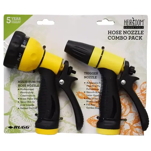Hose Nozzle Set Greenfield Plastic Black/Yellow Pair Hose Nozzle Set Greenfield Plastic Black/Yellow Pair