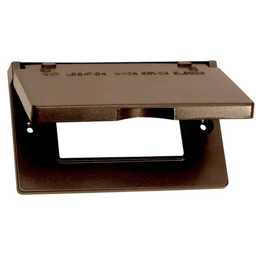 Horizontal GFCI Cover Rectangle Metal 1 gang Wet Locations Bronze