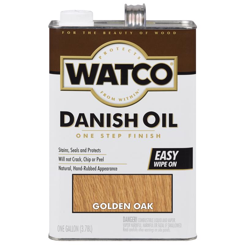 Watco 65131 Danish Oil Transparent Golden Oak Oil-Based Natural Oil/Waterborne Hybrid 1 gal Golden Oak