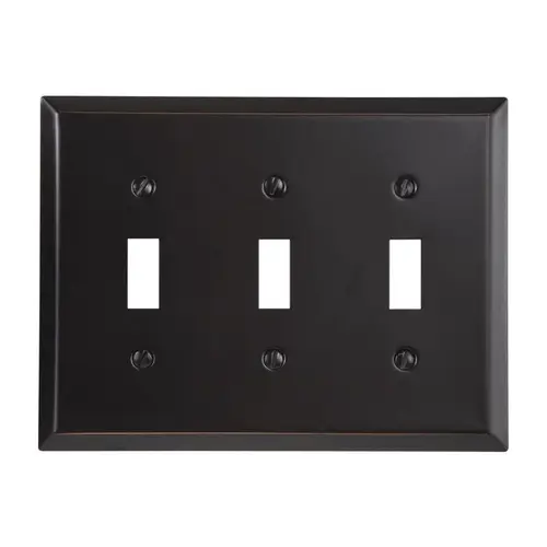 Century Wallplate, 4-15/16 in L, 6-1/2 in W, 3 -Gang, Steel, Aged Bronze Century Wallplate, 4-15/16 in L, 6-1/2 in W, 3 -Gang, Steel, Aged Bronze