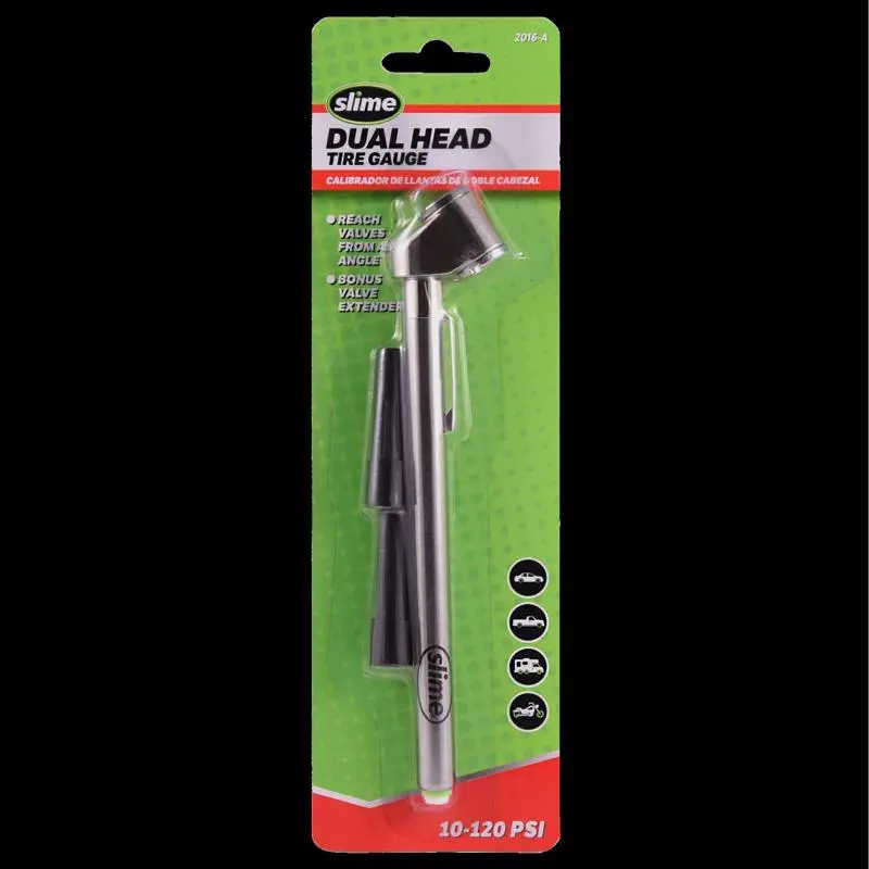 Slime Tire Pressure Gauge Dual Head 120 psi Pencil 2016-A