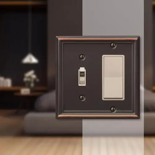 Wall Plate Chelsea Aged Bronze Bronze 2 gang Stamped Steel Rocker/Toggle Aged Bronze Wall Plate Chelsea Aged Bronze Bronze 2 gang Stamped Steel Rocker/Toggle Aged Bronze