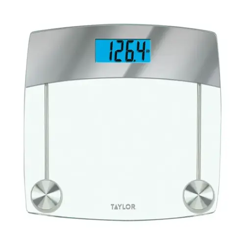 Bathroom Scale 440 lb Digital Clear Clear Gray