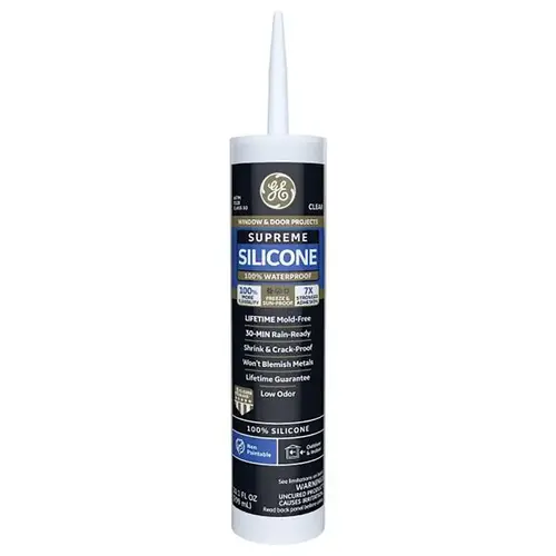 Sealant Supreme Clear Silicone Window and Door 10.1 oz Clear - pack of 12 Sealant Supreme Clear Silicone Window and Door 10.1 oz Clear - pack of 12