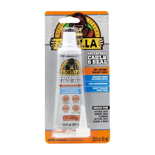 8090002 Silicone Sealant, Clear, -40 to 350 deg F, 2.8 oz Tube