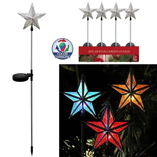 Pathway Decor LED 35" Solar Powered Star Garden Stake Pathway Decor LED 35" Solar Powered Star Garden Stake