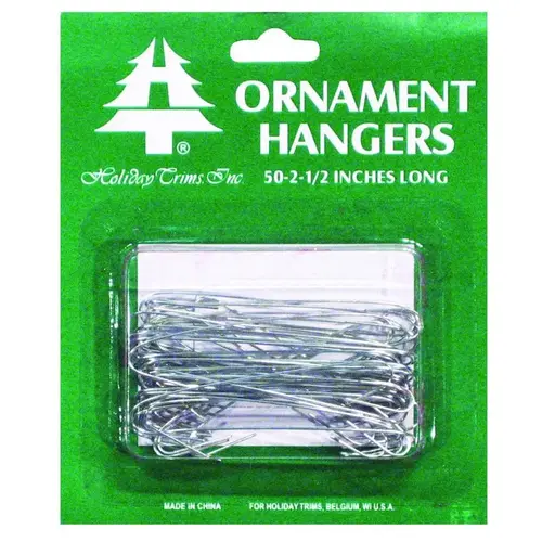 Christmas Ornament Hangers, Silver, 2-1/2-In., 50-Ct.