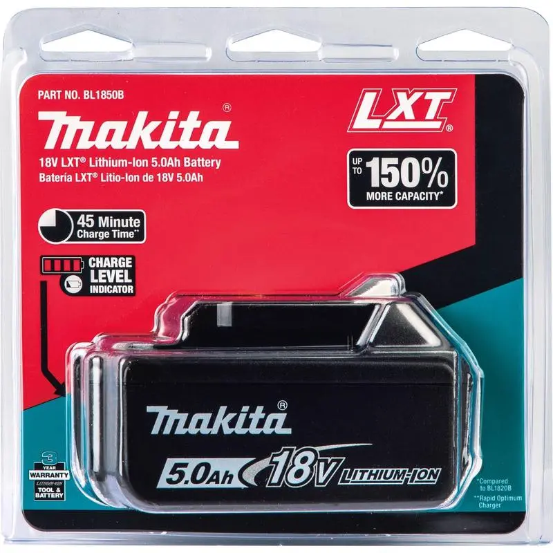 Makita 18v 5a Lxt Star Protection Lithium Ion Battery BL1850B
