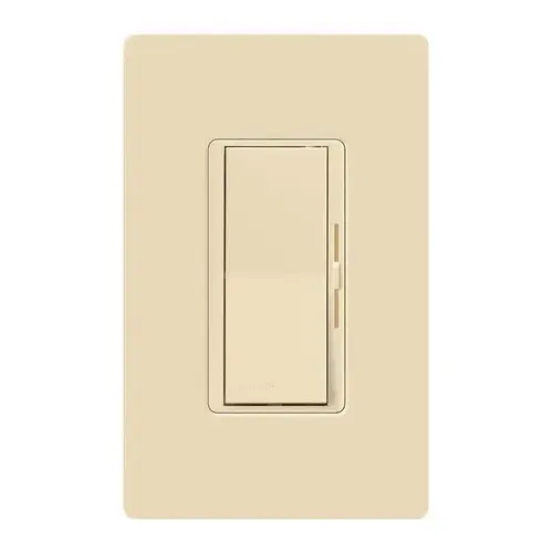 Diva C.L Dimmer with Wallplate, 1.25 A, 120 V, 150 W, CFL, Halogen, Incandescent, LED Lamp Ivory