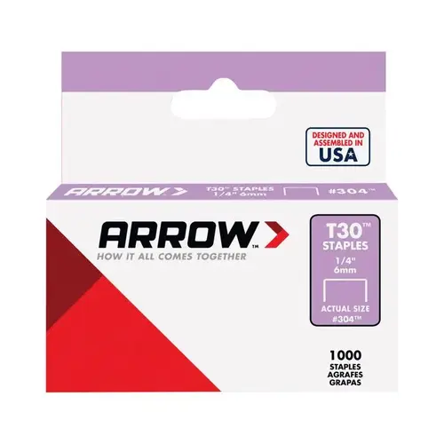 Thin Wire Staples T30 3/8" W X 1/4" L 22 Ga. N Crown Gray Thin Wire Staples T30 3/8" W X 1/4" L 22 Ga. N Crown Gray