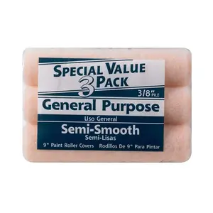 RUBBERSET 110268930 Paint Roller Cover General Purpose Polyester 9" W X 3/8" Orange