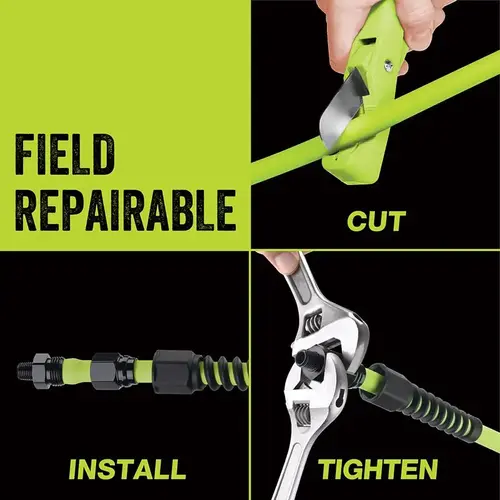 Air Hose Kit Pro 50 ft. L X 3/8" D Hybrid Polymer 300 psi Zilla Green Zilla Green Air Hose Kit Pro 50 ft. L X 3/8" D Hybrid Polymer 300 psi Zilla Green Zilla Green