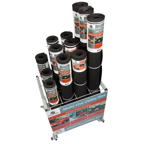 Utility Mat 60" L X 36" W Black Smooth Top/Smooth Bottom Rubber Mat Rubber Black