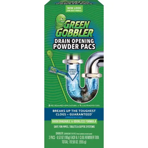GGDC3SEMR Drain Opening Pacs, Powder, Off-White, 8.25 oz Pack GGDC3SEMR Drain Opening Pacs, Powder, Off-White, 8.25 oz Pack