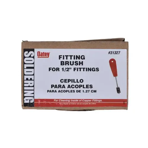 Fitting Brush, 5 in OAL, Steel Bristle, 1-1/2 in L Brush, Plastic Handle Fitting Brush, 5 in OAL, Steel Bristle, 1-1/2 in L Brush, Plastic Handle