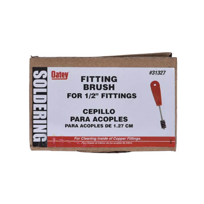 Oatey 31327 Fitting Brush, 5 in OAL, Steel Bristle, 1-1/2 in L Brush, Plastic Handle
