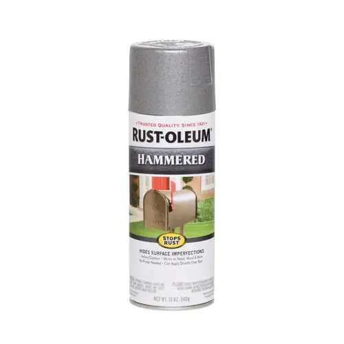 STOPS RUST Spray Paint, Hammered, Silver, 12 oz, Aerosol Can - pack of 6 STOPS RUST Spray Paint, Hammered, Silver, 12 oz, Aerosol Can - pack of 6