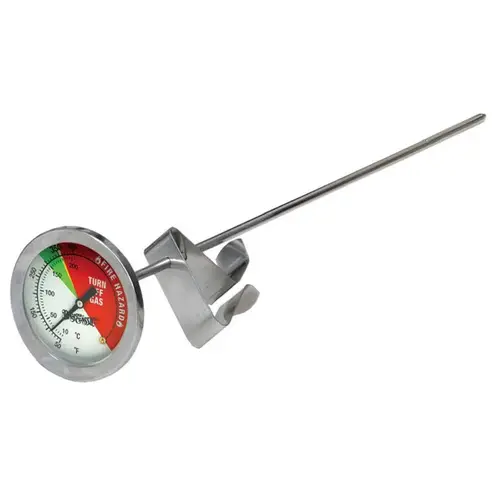 Fryer Thermometer, 50 to 750 deg F Silver Fryer Thermometer, 50 to 750 deg F Silver