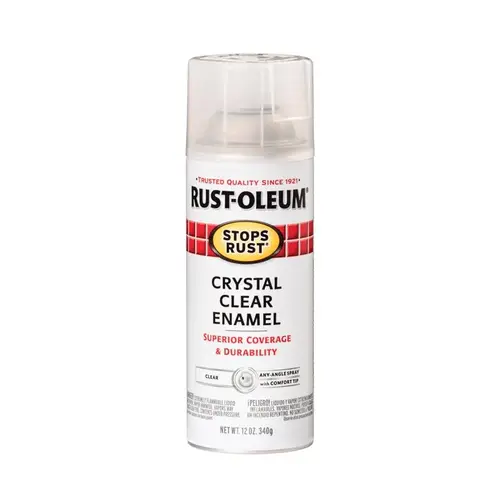 STOPS RUST Protective Enamel Spray Paint, Gloss, Crystal Clear, 12 oz, Aerosol Can STOPS RUST Protective Enamel Spray Paint, Gloss, Crystal Clear, 12 oz, Aerosol Can