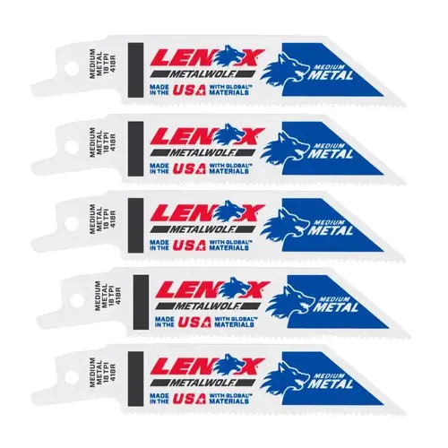 Reciprocating Saw Blade, 3/4 in W, 4 in L, 18 TPI, Carbide Cutting Edge White - pack of 5 Reciprocating Saw Blade, 3/4 in W, 4 in L, 18 TPI, Carbide Cutting Edge White - pack of 5