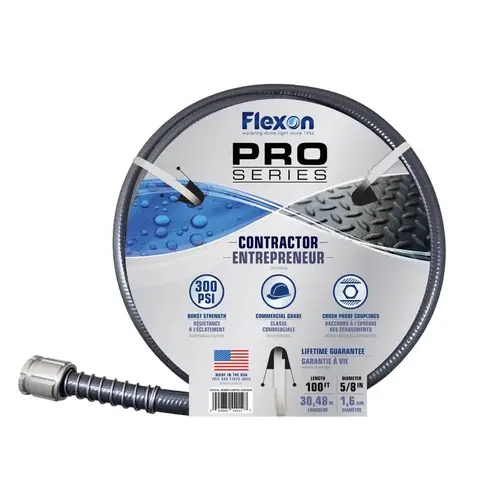 Contractor Grade Hose Pro Series 5/8" D X 100 ft. L Heavy Duty Contractor Grade Gray Gray Contractor Grade Hose Pro Series 5/8" D X 100 ft. L Heavy Duty Contractor Grade Gray Gray