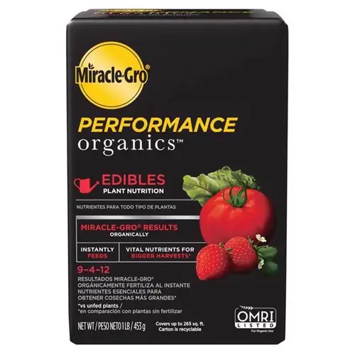 Performance Organics 3005301 Edibles Plant Food, 1 lb Carton, Solid, 9-4-12 N-P-K Ratio Dark Brown/Tan Performance Organics 3005301 Edibles Plant Food, 1 lb Carton, Solid, 9-4-12 N-P-K Ratio Dark Brown/Tan