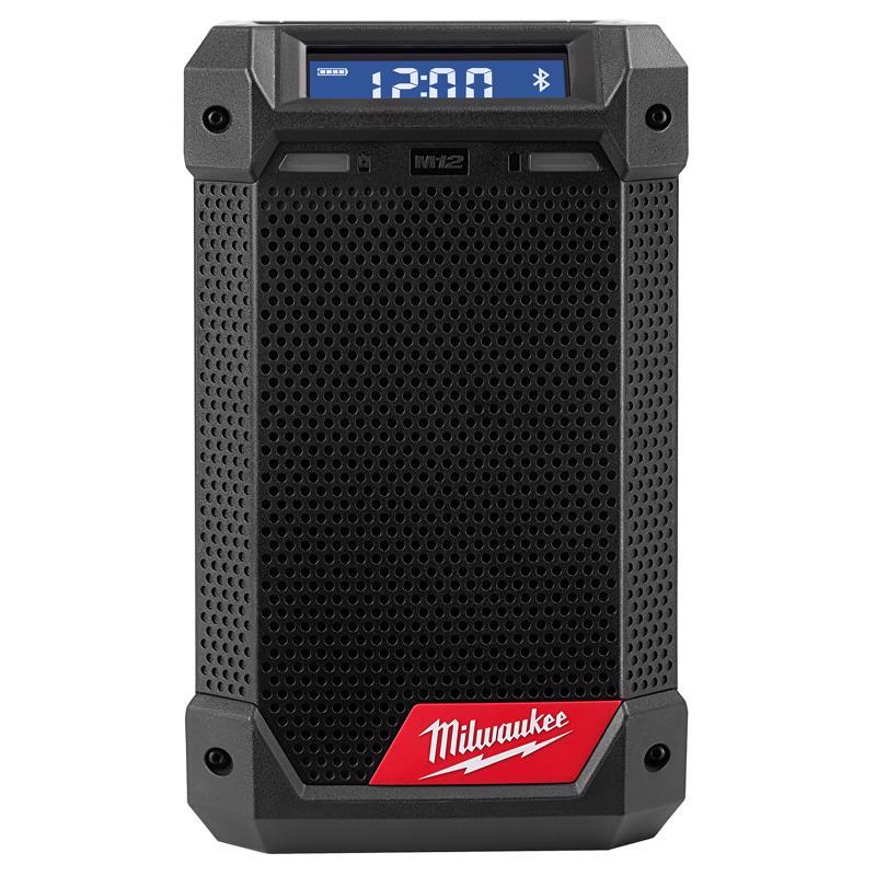 Milwaukee 2951-20 M12 Radio and Charger, Tool Only, 12 VDC, Bluetooth 4.2 Black/Red