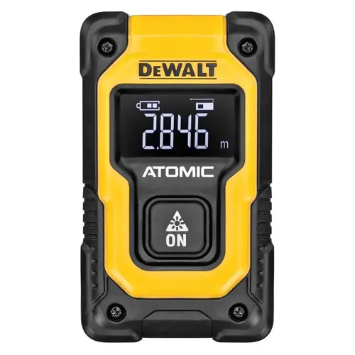 Atomic Compact Series Pocket Laser Distance Measurer, 55 ft, LCD Display Black/Yellow Atomic Compact Series Pocket Laser Distance Measurer, 55 ft, LCD Display Black/Yellow