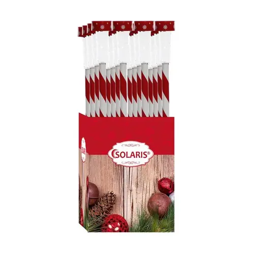 Pathway Decor LED White 23.3" Solar Candy Cane Striped Stake - pack of 24 Pathway Decor LED White 23.3" Solar Candy Cane Striped Stake - pack of 24