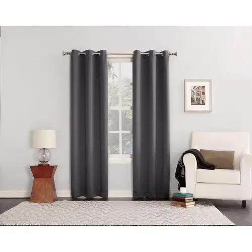 Blackout Curtains Norwich Gray 80" W Gray - pack of 2