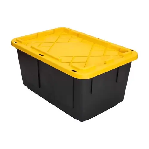 Utility Tote Durabilt 14.375" H X 20.5" W X 30.75" D Stackable Black/Yellow - pack of 4 Utility Tote Durabilt 14.375" H X 20.5" W X 30.75" D Stackable Black/Yellow - pack of 4
