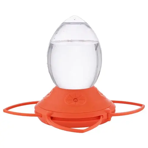 Bird Feeder, 32 oz, 4-Port/Perch, Plastic, Clear/Orange Bird Feeder, 32 oz, 4-Port/Perch, Plastic, Clear/Orange