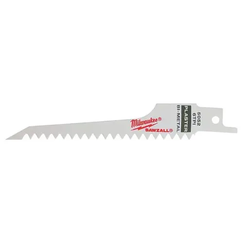 Reciprocating Saw Blade SAWZALL 5" Bi-Metal Plaster 6 TPI White Reciprocating Saw Blade SAWZALL 5" Bi-Metal Plaster 6 TPI White