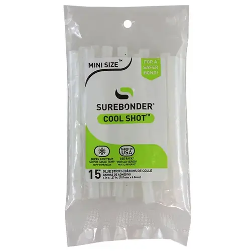 Mini Glue Sticks 0.27" D X 4" L Cool Shot Clear Clear Mini Glue Sticks 0.27" D X 4" L Cool Shot Clear Clear