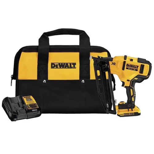 Nailer Kit, Battery Included, 20 V, 2 Ah, 110 Magazine, 20 deg Collation, Glue Collation, 16 ga Nail Nailer Kit, Battery Included, 20 V, 2 Ah, 110 Magazine, 20 deg Collation, Glue Collation, 16 ga Nail