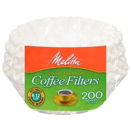 8-12 Cup White Basket Coffee Filter - pack of 200