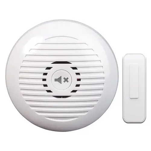 Door Chime Kit White Plastic Wireless White