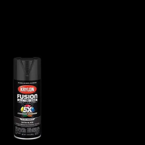 Fusion Primer and Spray Paint, Satin, Black, 12 oz, Aerosol Can - pack of 6 Fusion Primer and Spray Paint, Satin, Black, 12 oz, Aerosol Can - pack of 6