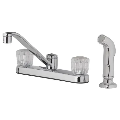 Kitchen Faucet Two Handle Chrome Side Sprayer Included Chrome Kitchen Faucet Two Handle Chrome Side Sprayer Included Chrome