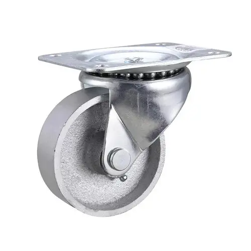 Caster 4" D Swivel Cast Iron 500 lb Silver Caster 4" D Swivel Cast Iron 500 lb Silver