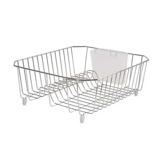 Dish Drainer 14.3" L X 12.4" W X 5.3" H Chrome Steel Chrome Dish Drainer 14.3" L X 12.4" W X 5.3" H Chrome Steel Chrome